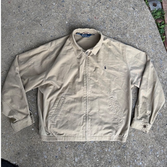 Polo Ralph Lauren Other - Polo Ralph Lauren Mens XXL Harrington Jacket Tan Beige Cotton Twill Full Zip